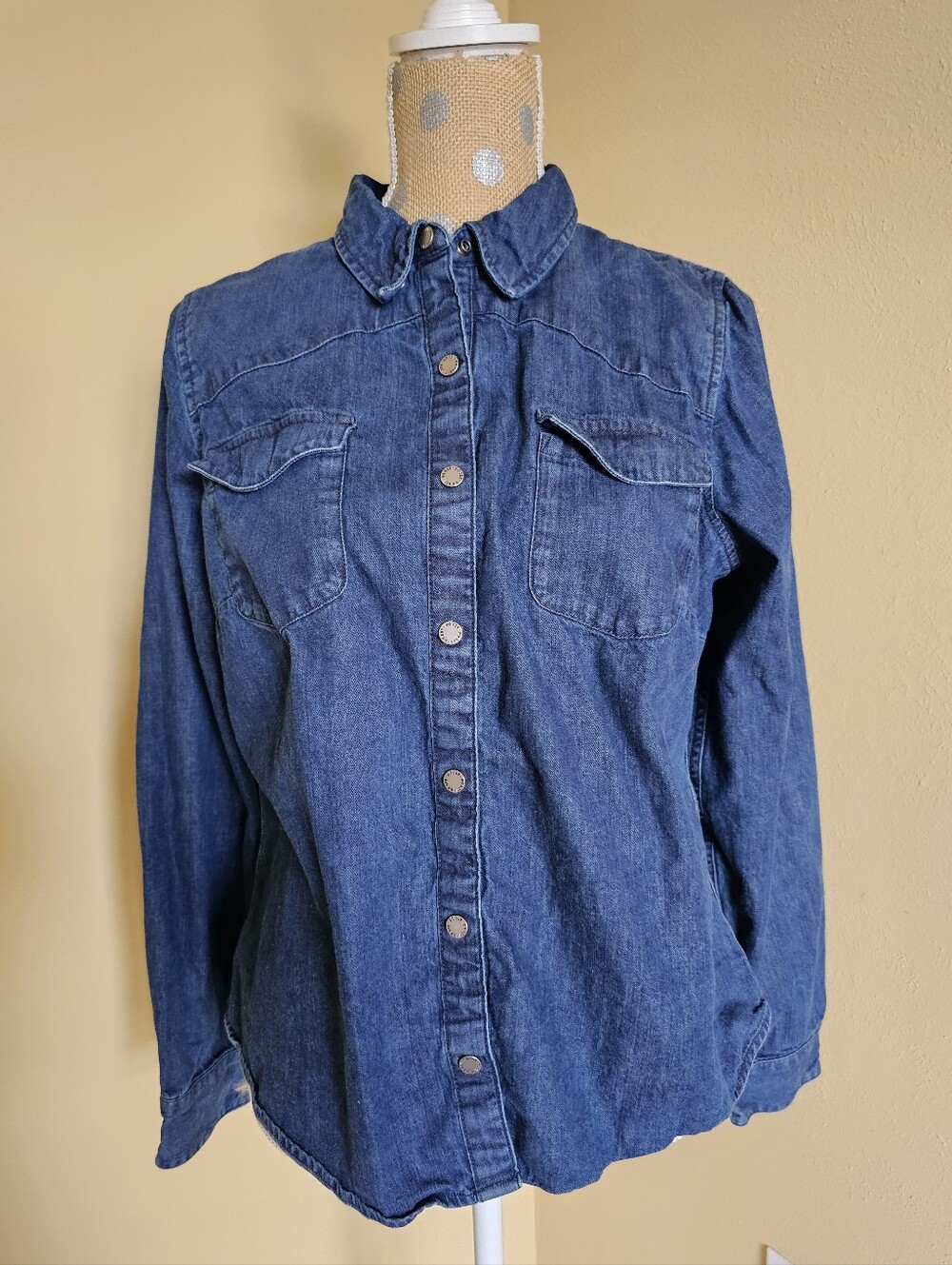 Harley-Davidson Women's Indigo Artist Drive H-D ADV L/S Denim Shirt (S07A) Large